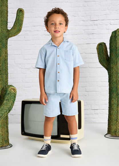 || Mayoral || Gestreepte denim shorts