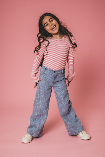 || LOOXS || Jeans met hartjes - wide leg