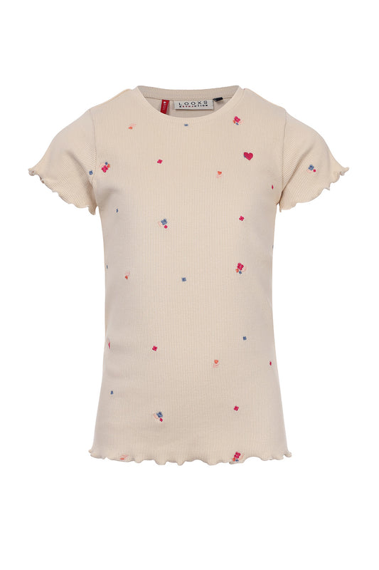 || LOOXS || T-shirt met geborduurde bloemen