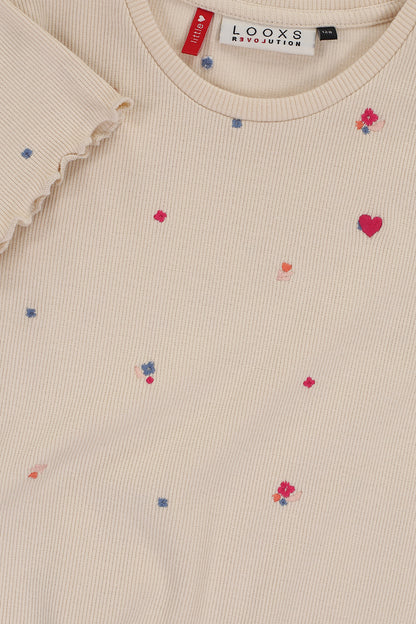 || LOOXS || T-shirt met geborduurde bloemen