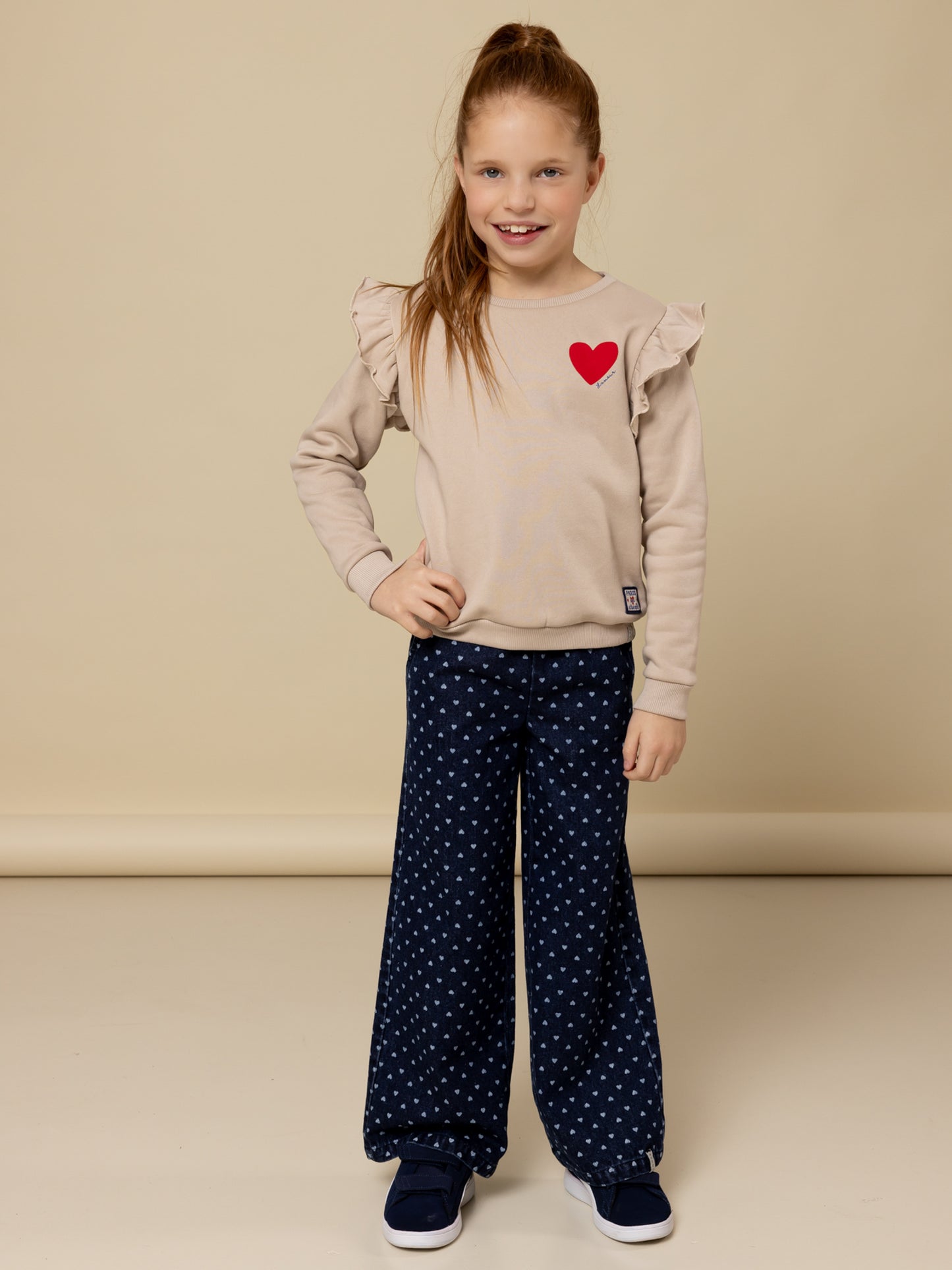 || LOOXS || Wideleg denim met hartjes
