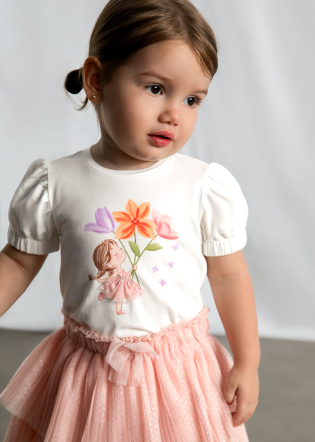 || Mayoral || T-shirt met ballerina en bloemen
