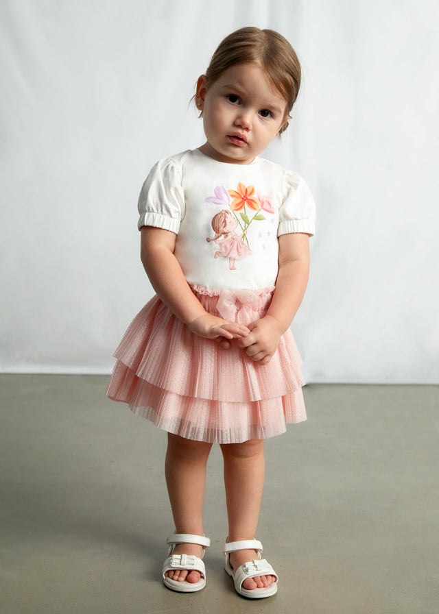 || Mayoral || T-shirt met ballerina en bloemen