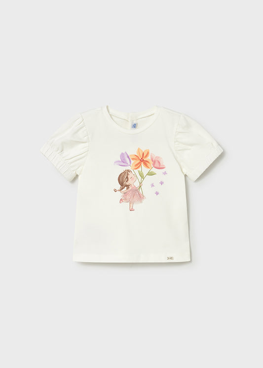 || Mayoral || T-shirt met ballerina en bloemen