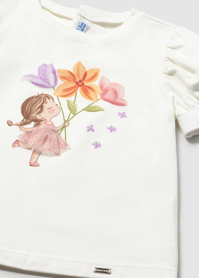 || Mayoral || T-shirt met ballerina en bloemen