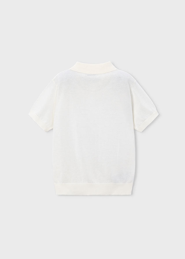 || Mayoral || Gebreide polo met korte mouw - Cream 92