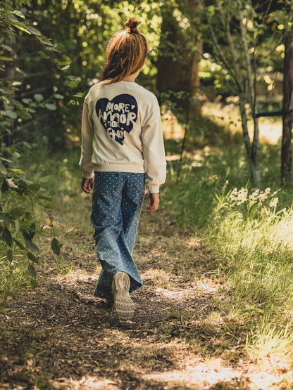 || LOOXS || Wideleg light denim met hartjes