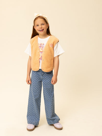 || LOOXS || Wideleg light denim met hartjes