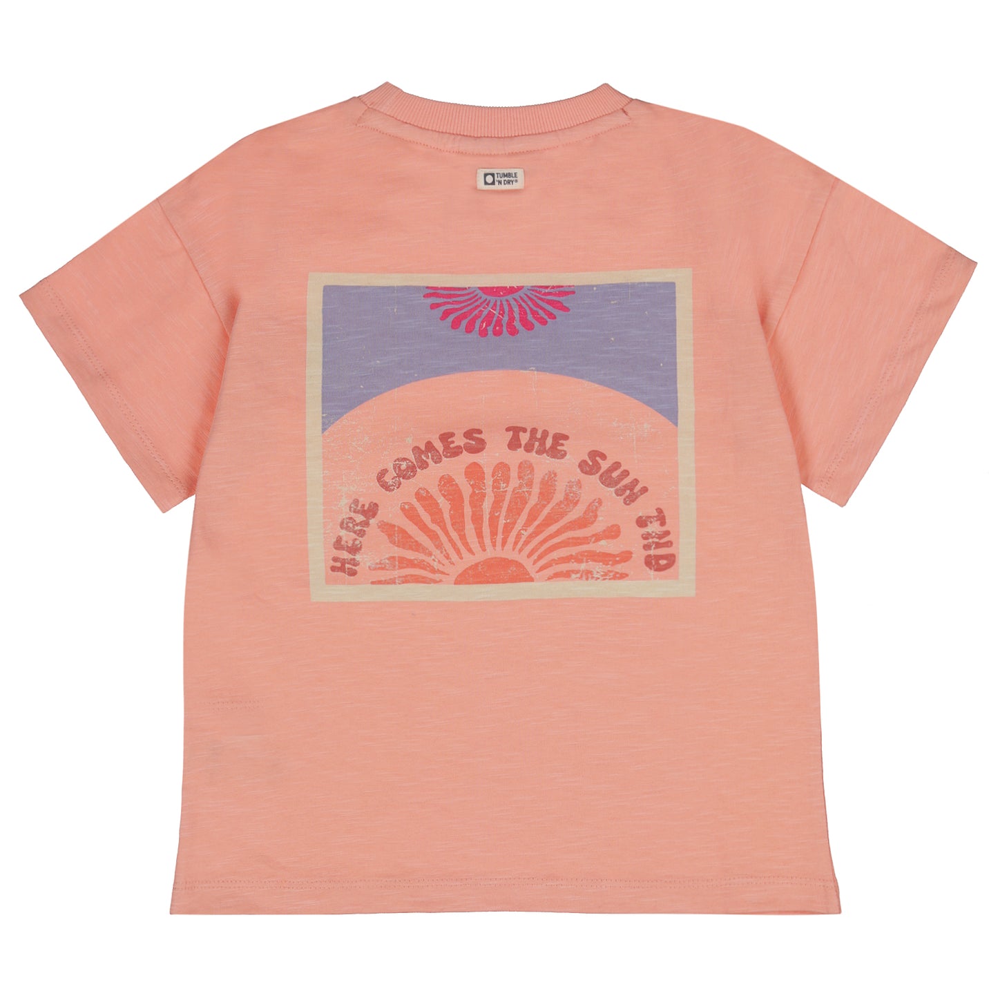 || Tumble ‘N Dry || T-shirt met zon koraalroze - Nautalis