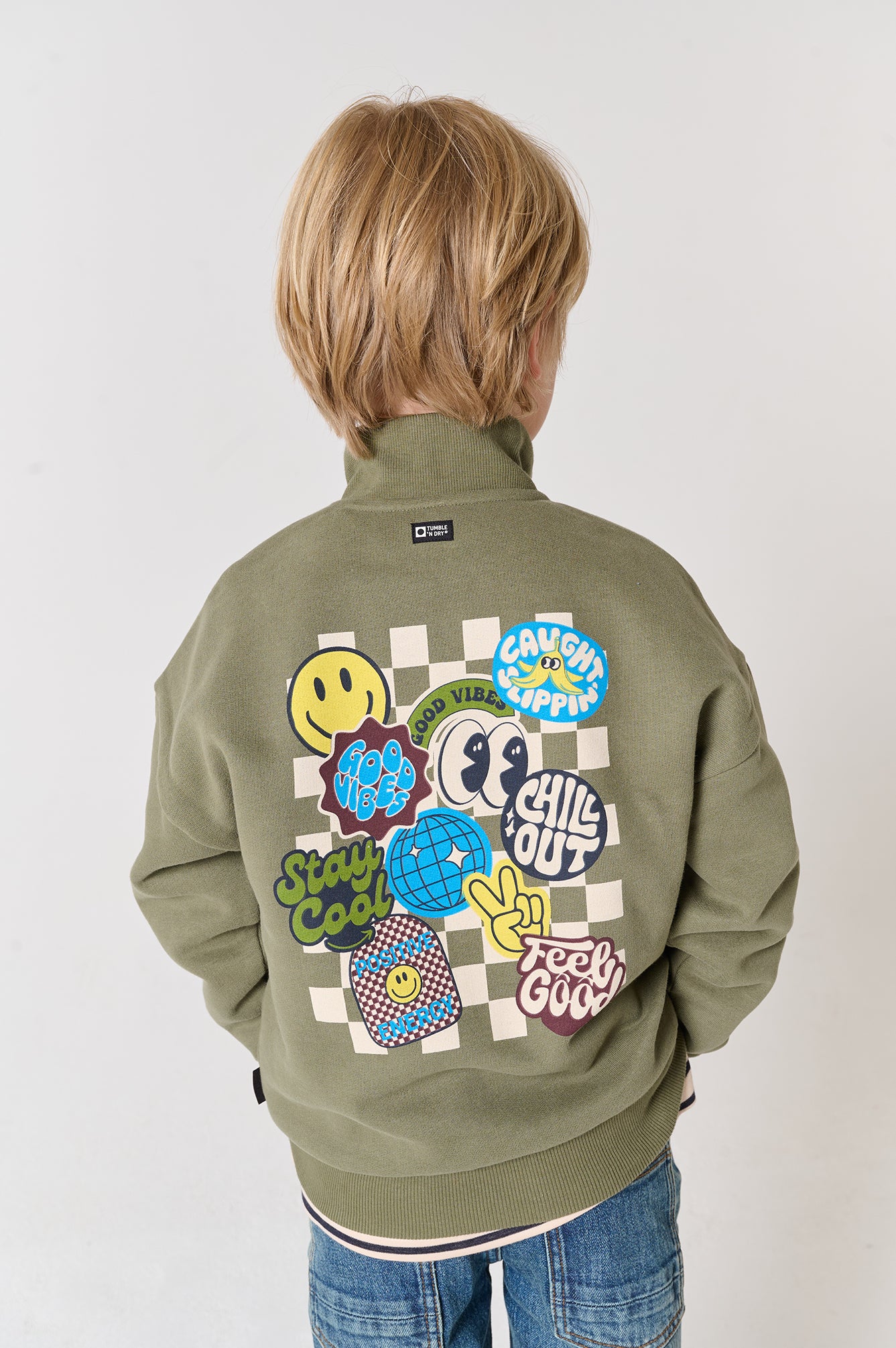 || Tumble ‘N Dry || Sweater met rits en backprint - Milton