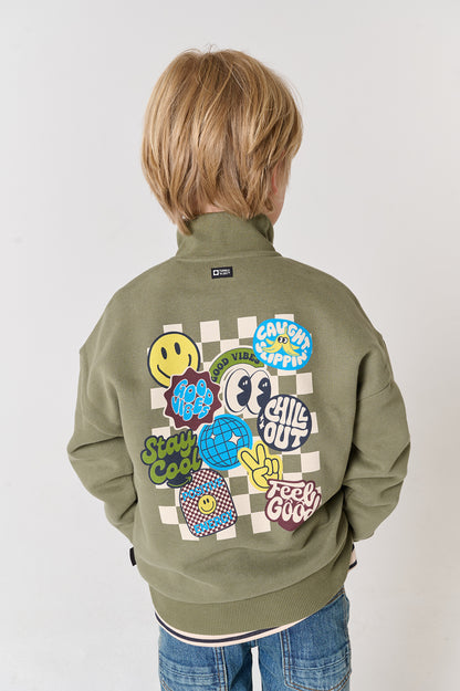|| Tumble ‘N Dry || Sweater met rits en backprint - Milton