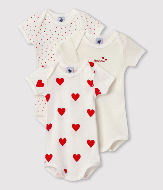 || Petit Bateau || Basis set romper korte mouwen - Hartjes