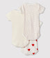 || Petit Bateau || Basis set romper korte mouwen - Hartjes