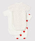 || Petit Bateau || Basis set overslagromper korte mouwen - Hartjes