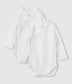 || Petit Bateau || Basis set overslagromper lange mouwen - Wit