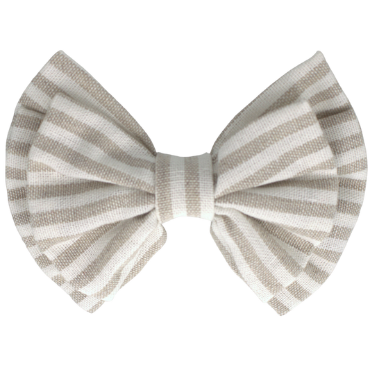 || Your Little Miss || Haarspeld met dubbele strik - Linen Stripe