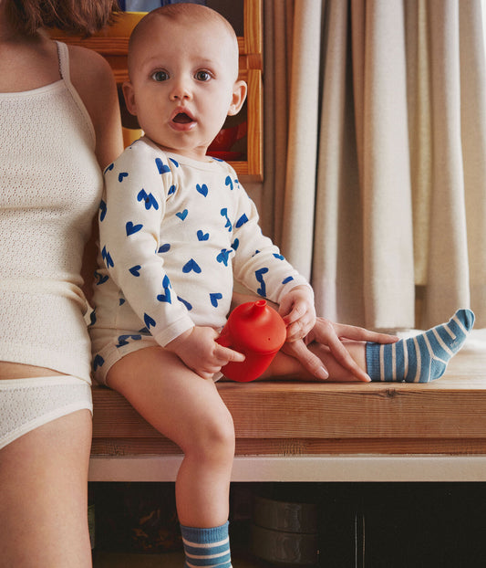 || Petit Bateau || Set romper lange mouwen - Blauwe hartjes