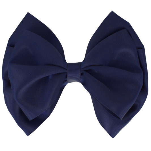 || Your Little Miss || Baby haarspeld met dubbele strik - Navy Satin