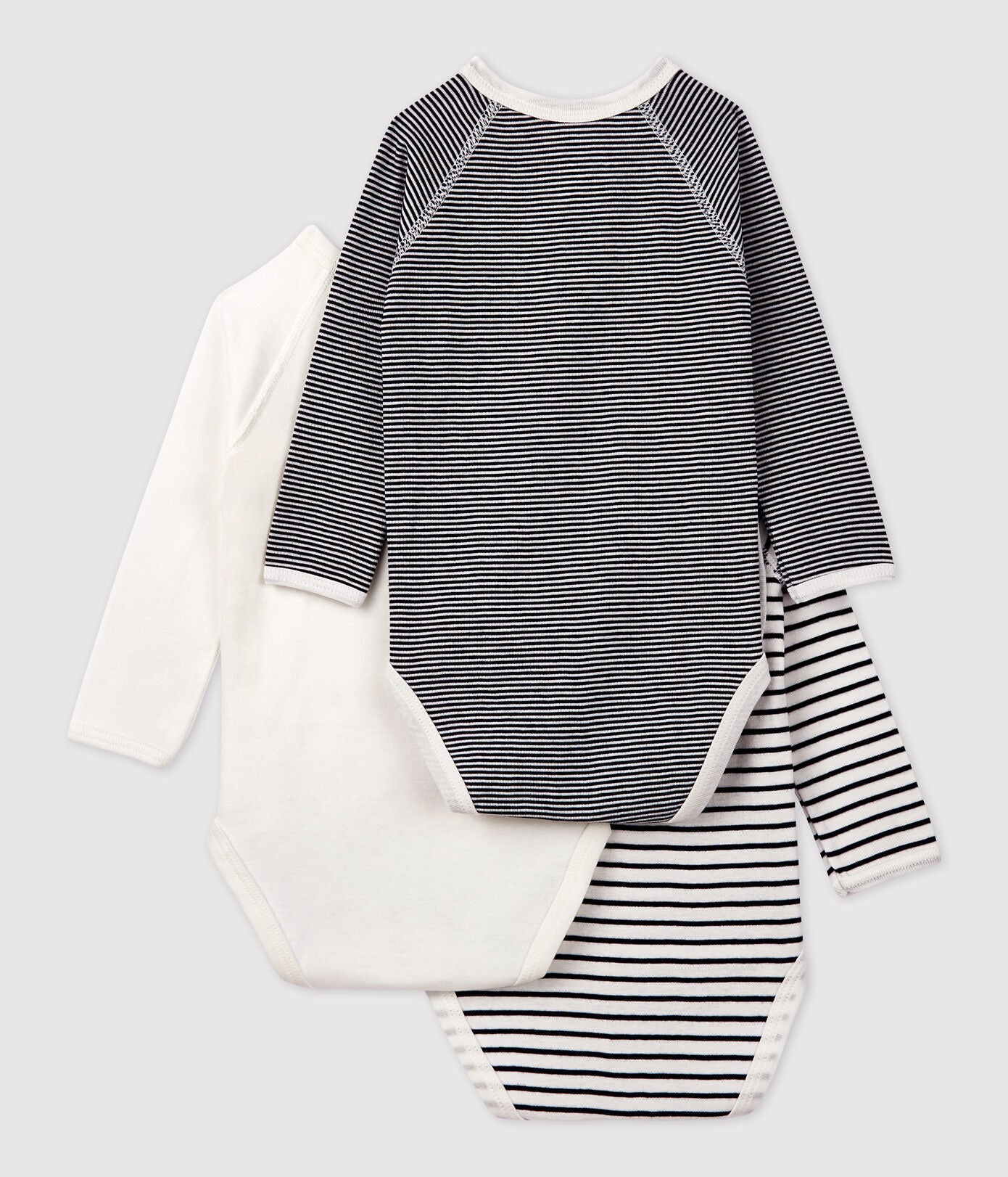 || Petit Bateau || Basis set overslagromper lange mouwen - Strepen