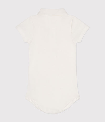 || Petit Bateau || Basis polo romper met korte mouwen - Wit