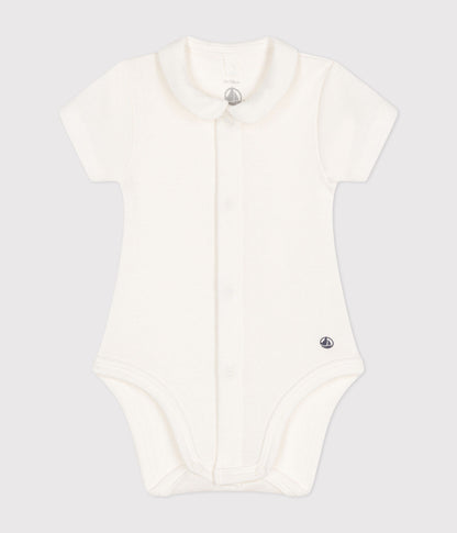 || Petit Bateau || Basis babyromper voorsluiting met korte mouwen & Peter Pan-kraag