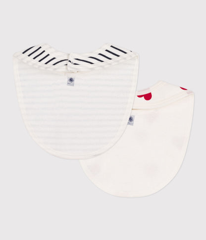 || Petit Bateau || Basis set van 2 katoenen slabbetjes - Hart & Streep