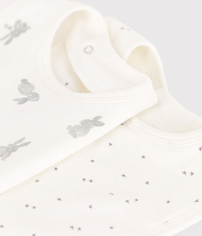 || Petit Bateau || Basis set van 2 katoenen slabbetjes - Konijnen