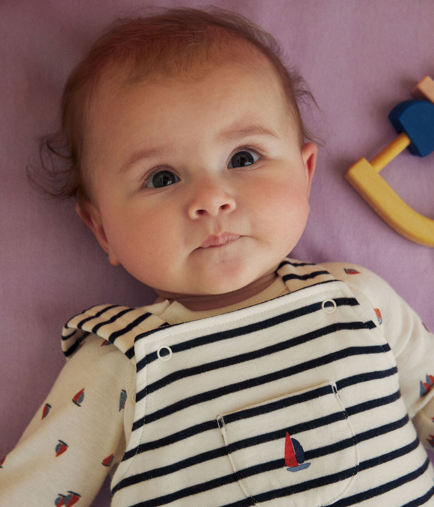 || Petit Bateau || Gestreepte tuinbroek met rompertje