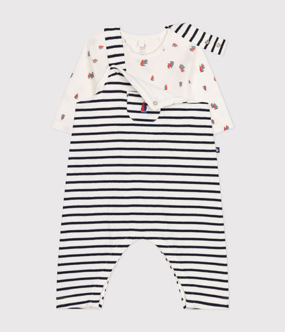 || Petit Bateau || Gestreepte tuinbroek met rompertje
