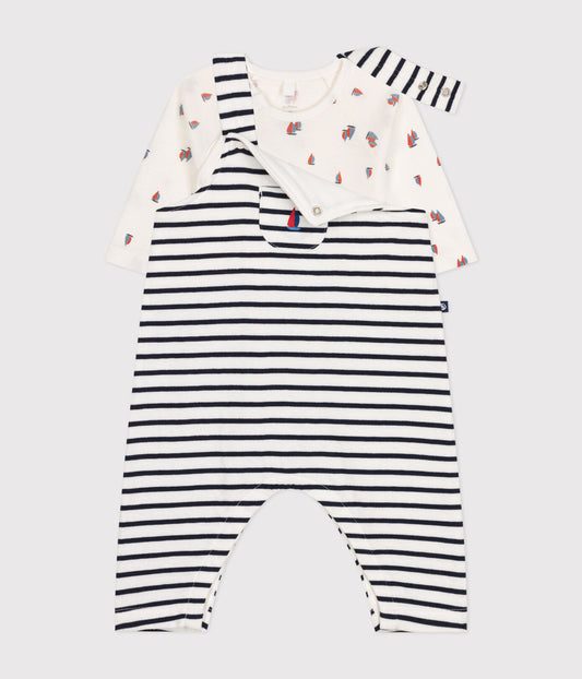 || Petit Bateau || Gestreepte tuinbroek met rompertje