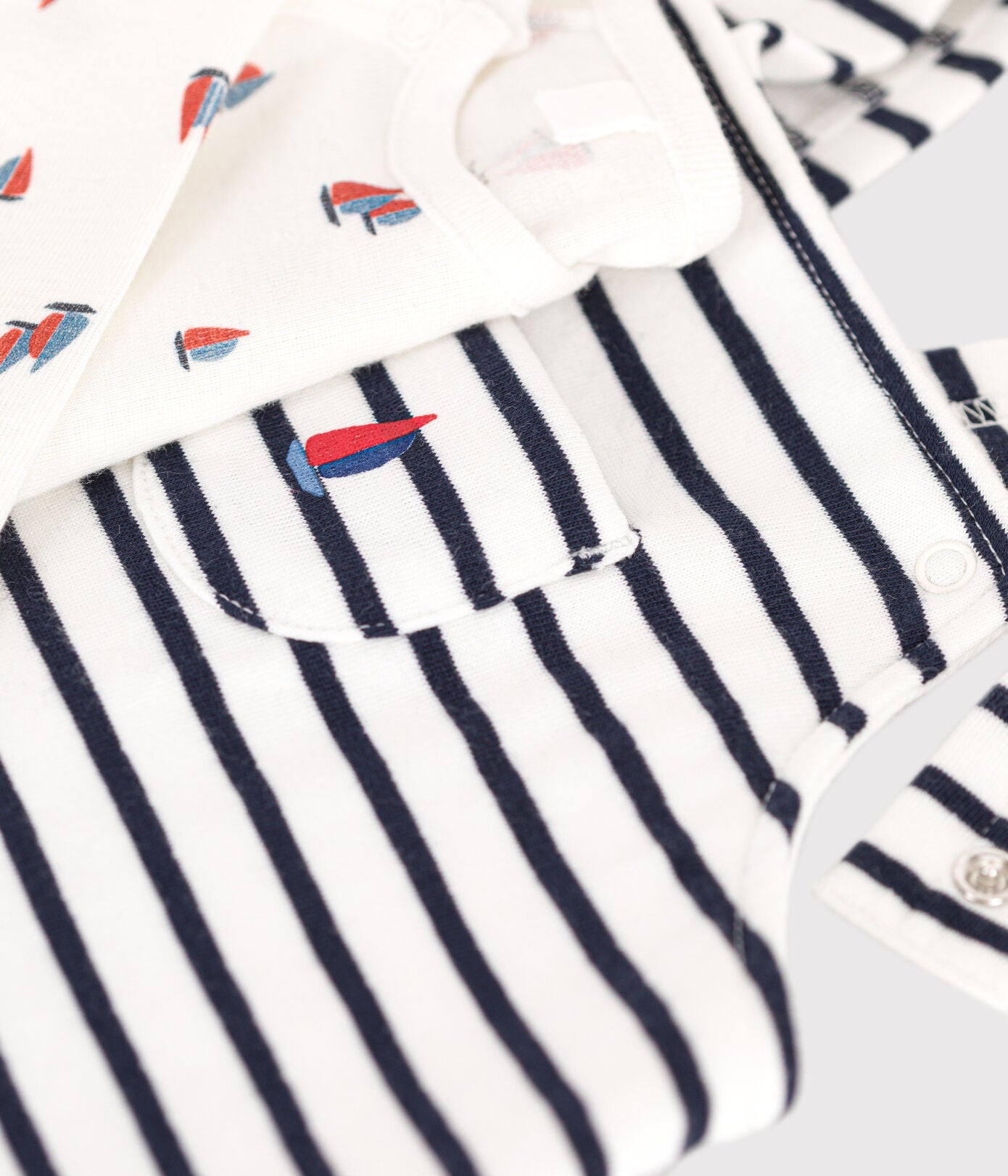 || Petit Bateau || Gestreepte tuinbroek met rompertje