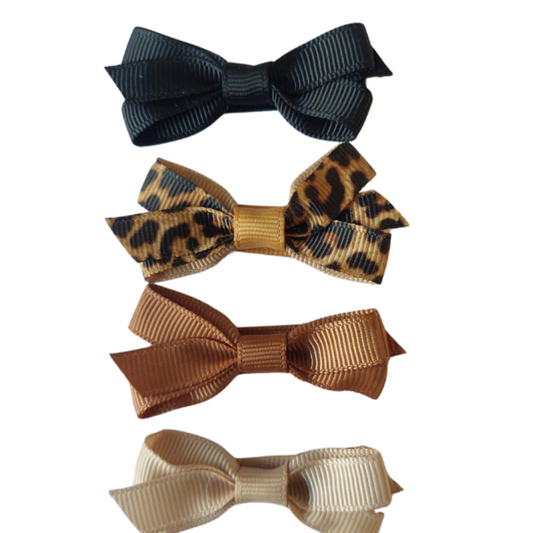 || Your Little Miss || Baby haarspeldjes met strik - Leopard Love