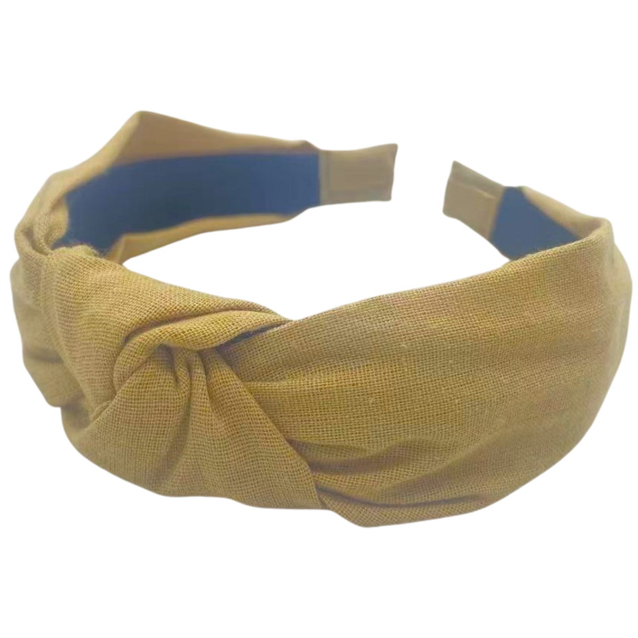 || Your Little Miss || Brede diadeem met knoop - Sand Linen