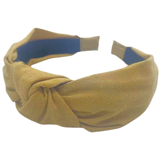|| Your Little Miss || Brede diadeem met knoop - Sand Linen