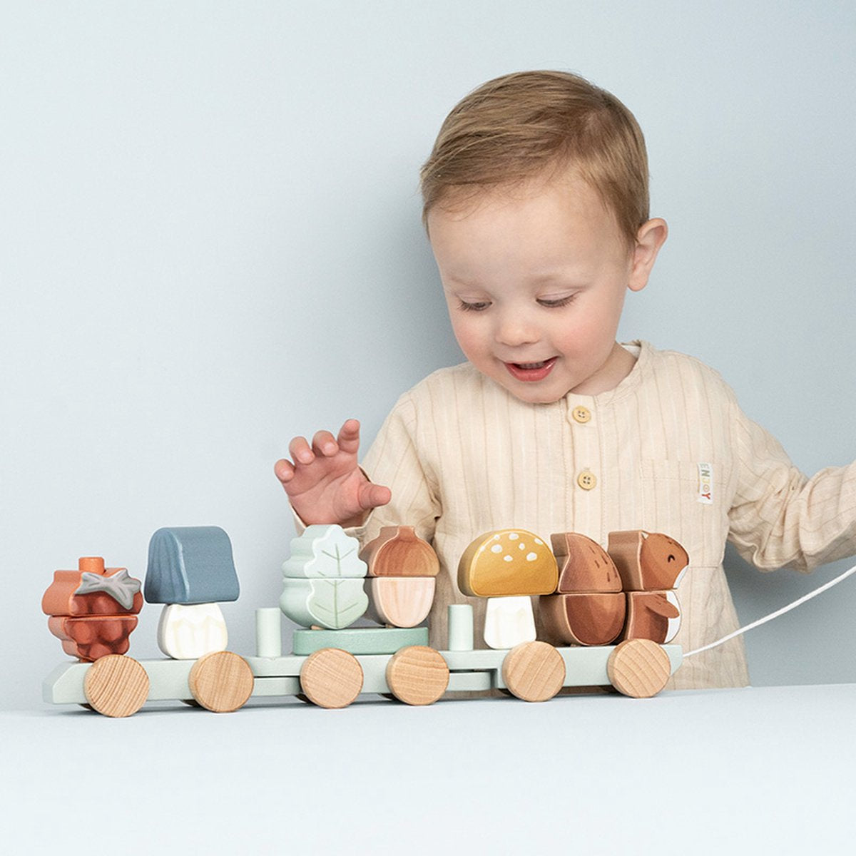 || Little Dutch || Houten blokkentrein met eekhoorn - Forest Friends