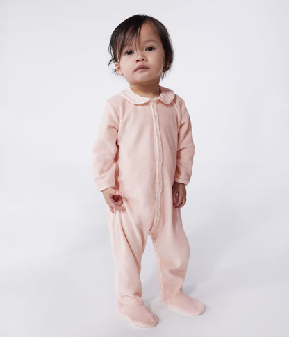 || Petit Bateau || Fluwelen boxpak met kraagje en bloemetjes