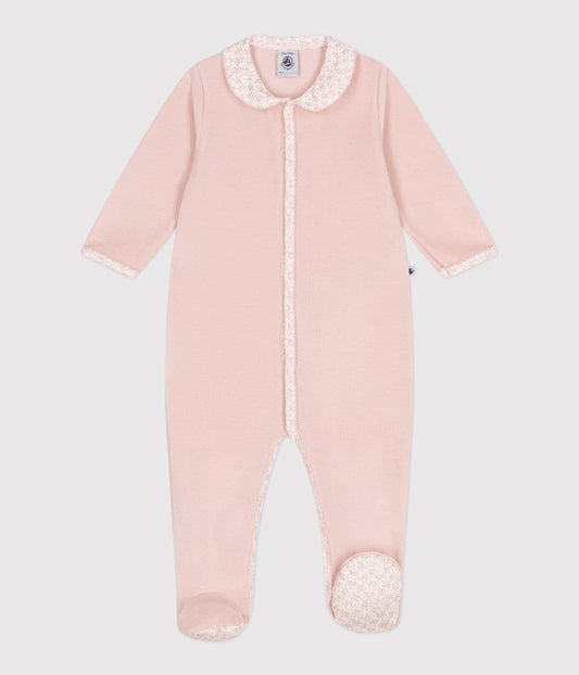 || Petit Bateau || Fluwelen boxpak met kraagje en bloemetjes