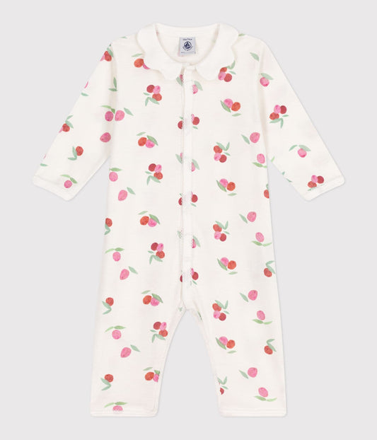 || Petit Bateau || Pyjamapak zonder voetjes met kraag - Kersen