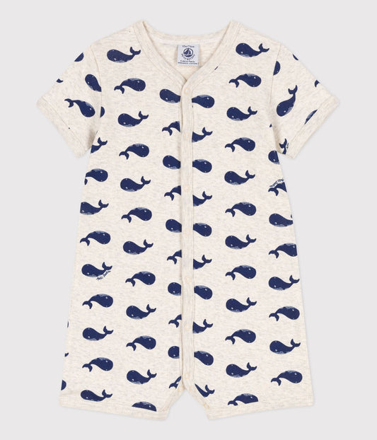 || Petit Bateau || Basis playsuit met walvissen