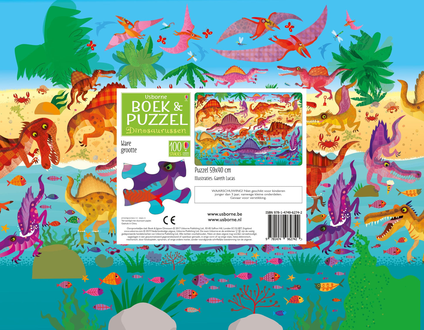 || Usborne || Boek & puzzel - Dinosaurussen