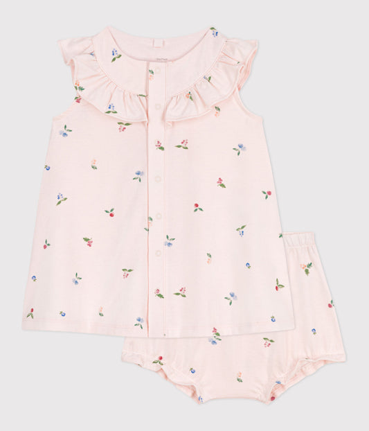 || Petit Bateau || Jurkje met bloomer en vruchten print