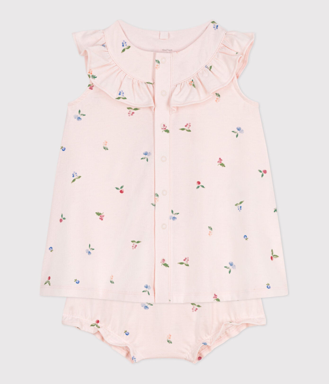 || Petit Bateau || Jurkje met bloomer en vruchten print