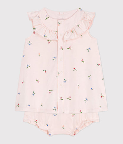 || Petit Bateau || Jurkje met bloomer en vruchten print