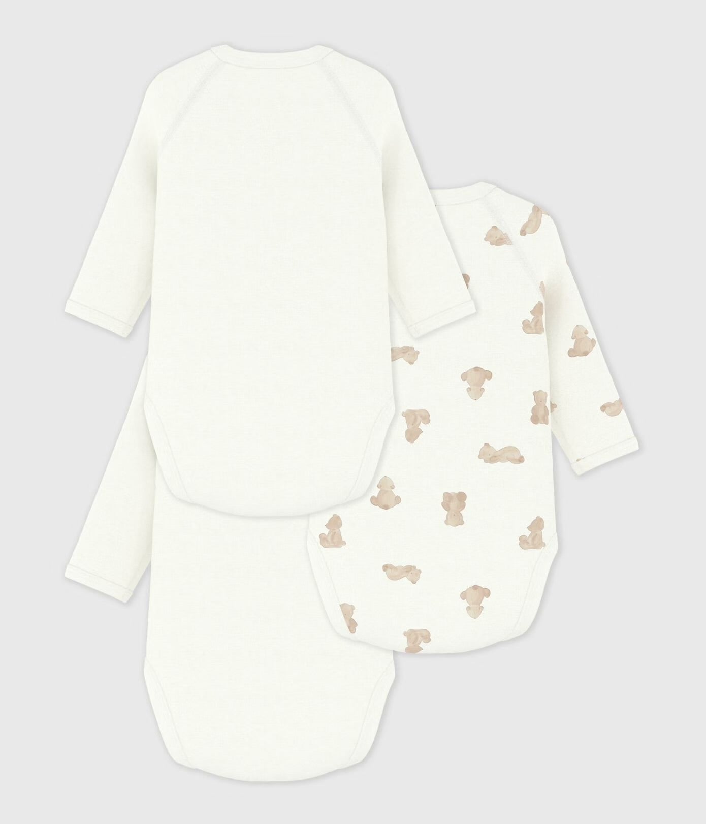 || Petit Bateau || Basis set overslagromper lange mouwen - Beren