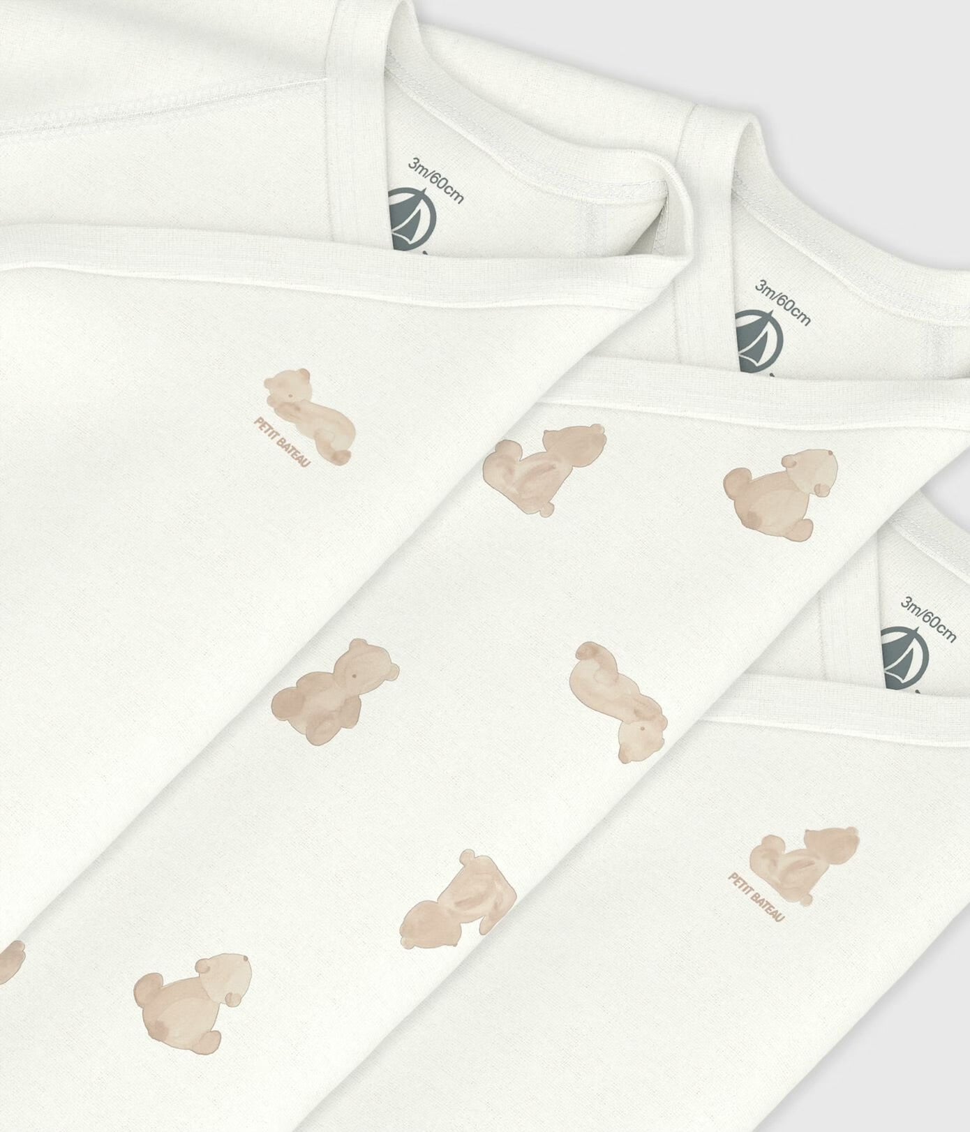 || Petit Bateau || Basis set overslagromper lange mouwen - Beren