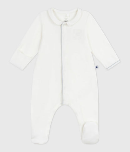 || Petit Bateau || Fluwelen boxpak met voetjes - Wit
