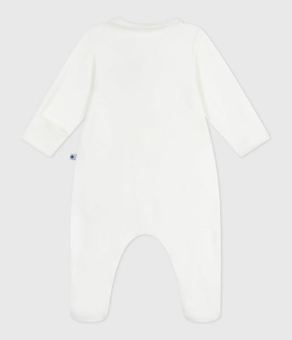 || Petit Bateau || Fluwelen boxpak met voetjes - Wit