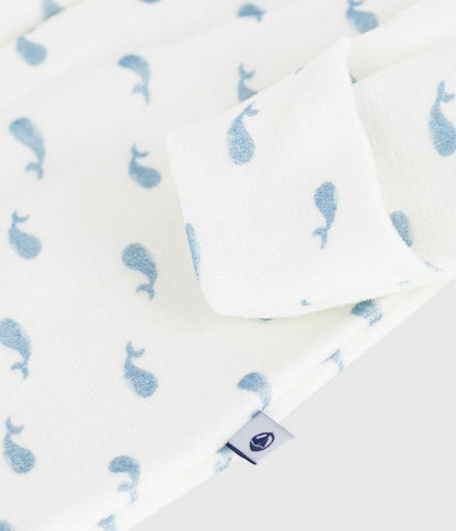 || Petit Bateau || Fluwelen boxpak met voetjes - Walvisjes