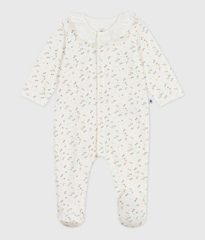 || Petit Bateau || Fluwelen boxpak met voetjes - Bloemetjes