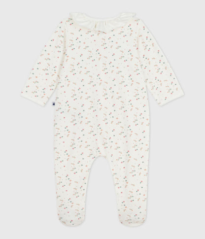 || Petit Bateau || Fluwelen boxpak met voetjes - Bloemetjes